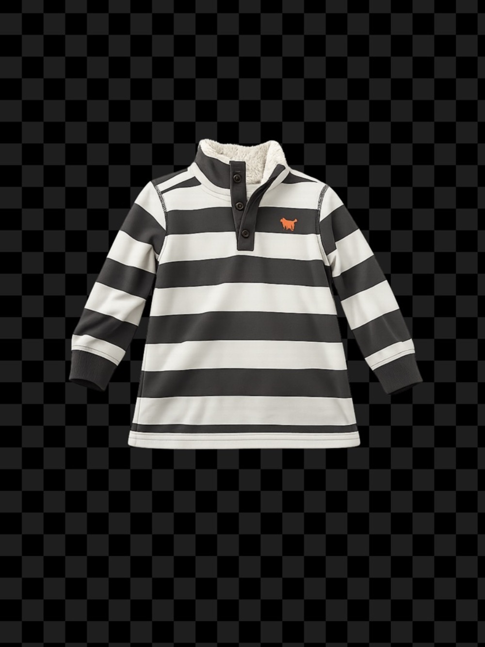 Carter's Unisex Black Striped Fleece Henley Sweater 18M